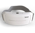 White handheld tummy machine EMS abdominal toner with gel pads on a white background