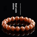 Natural Peruvian rhodochrosite bracelet with round beads in old mine manganese spar colour