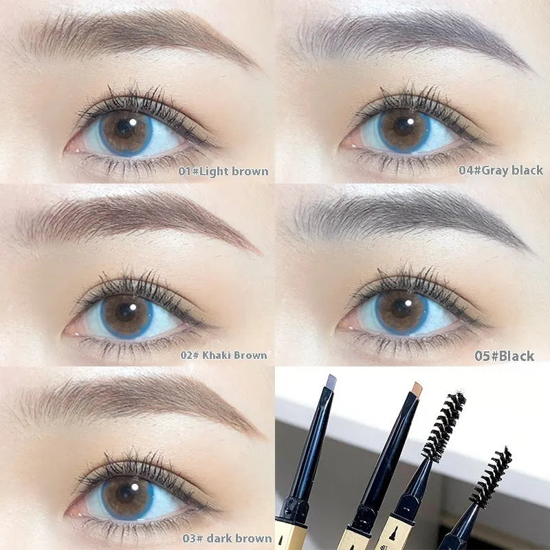 Ultra-fine discoloration resistant eyebrow pencil in five colour shades