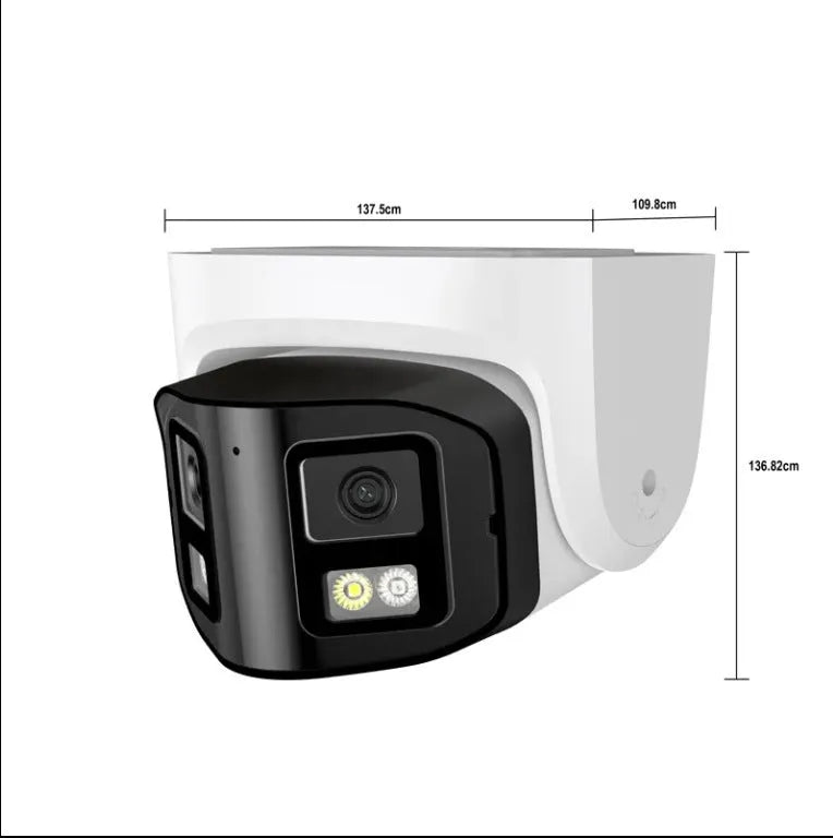 4MP dual-lens IP CCTV camera with safety belt mount and compact housing