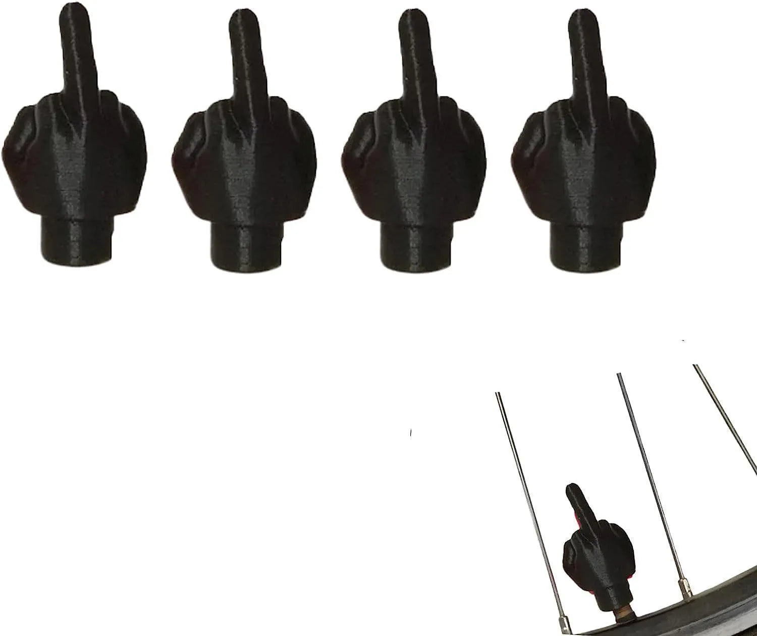 Four skin colour and four black latex car tyre valve caps for dust and moisture protection