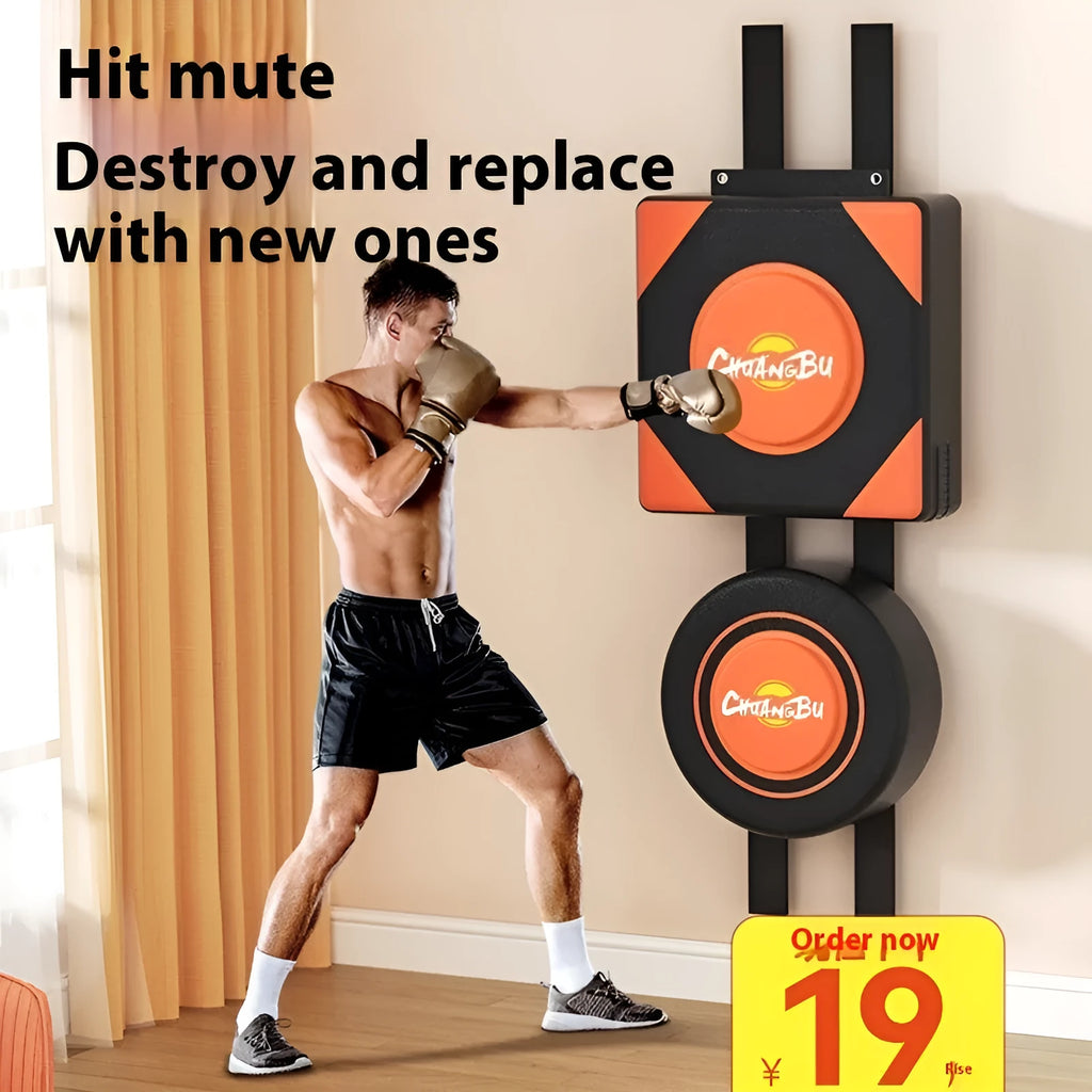 Hanging boxing wall target with PU leather surface mounted on bracket