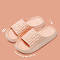 Leaf texture design EVA household slippers in multiple colours on a white background.