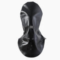 Black leather headgear mask with adjustable straps for adult training and roleplay