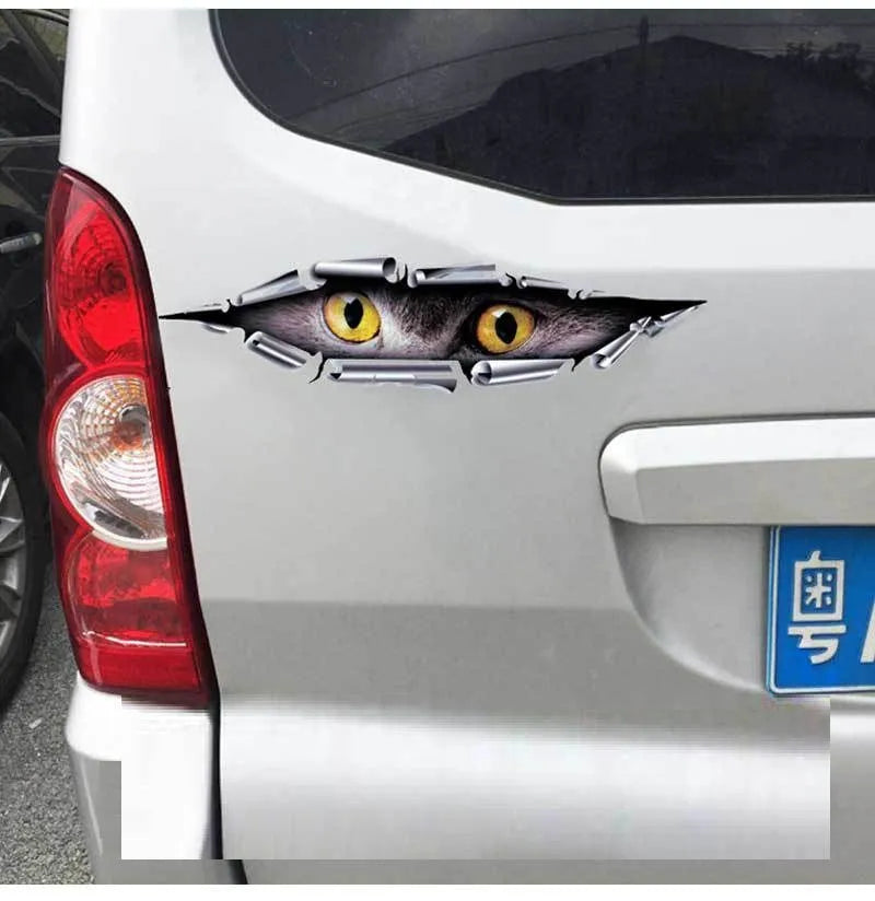 3D Tiger Eye and Eagle Eye car bumper sticker with transparent PVC adhesive material