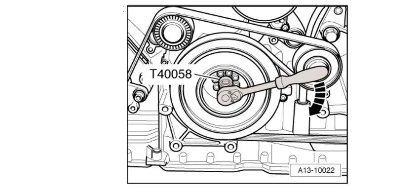 Aodi T40058 crankshaft rotating sleeve timing tool with adapter for engine service