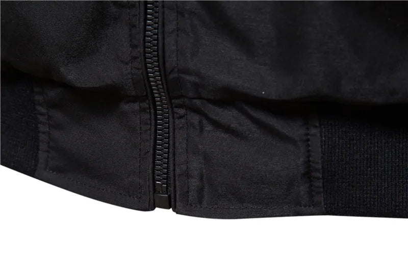 Men's casual thin polyester jacket in solid colour with continental sizing options