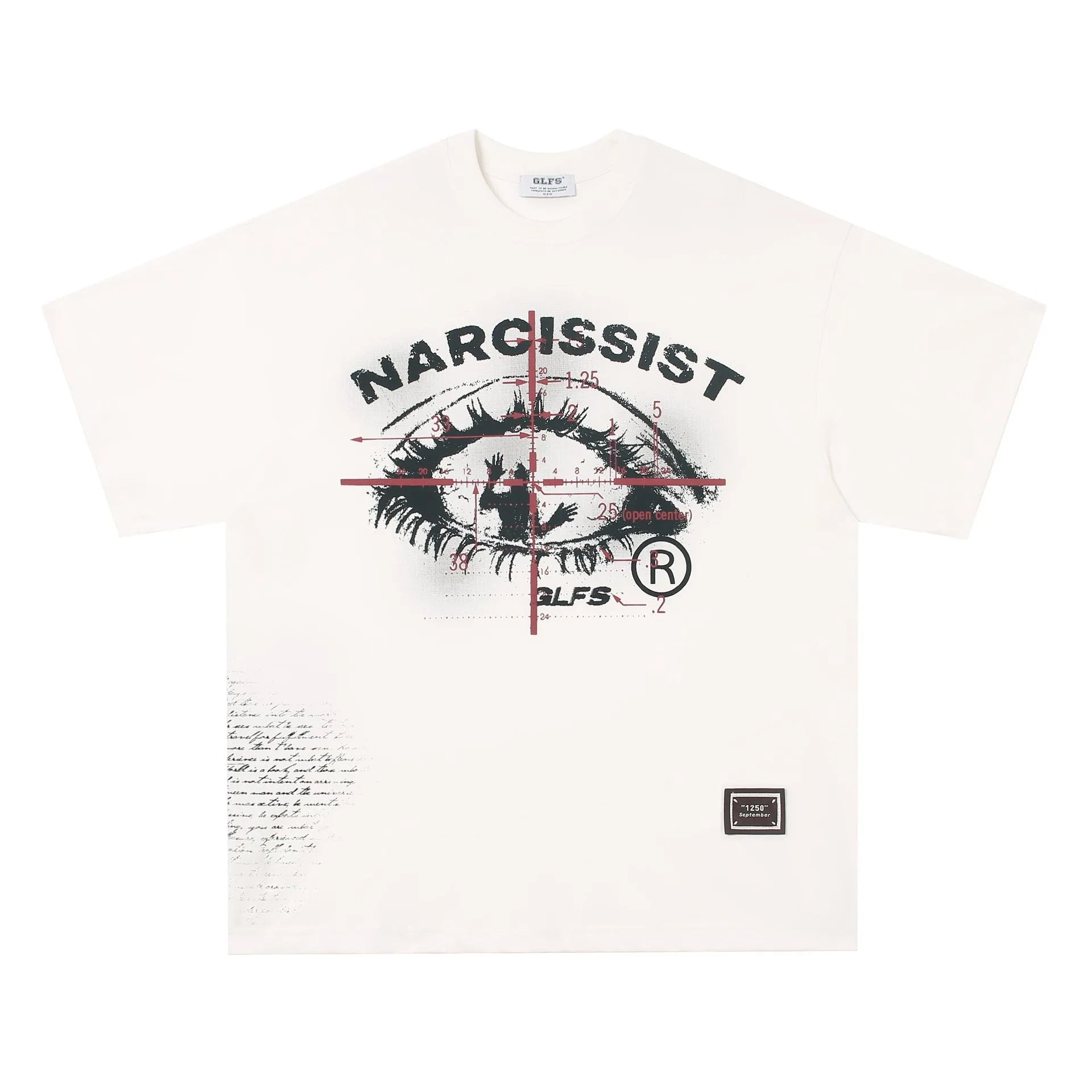 Black and white American retro hip hop gothic t-shirt with letter print pattern pure cotton short sleeve teen streetwear