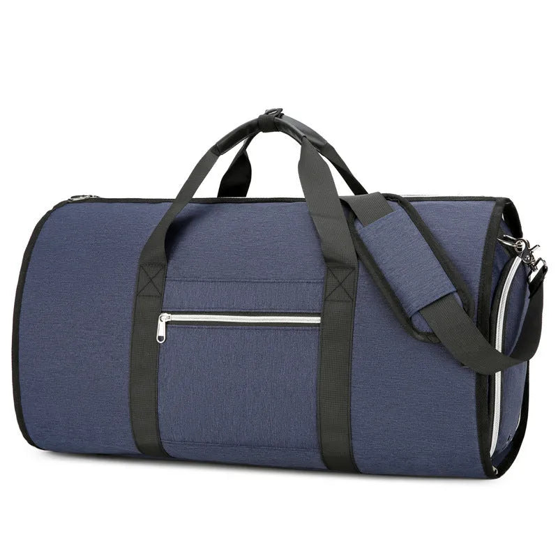 Oxford cloth business sports bag with dry wet separation compartments in grey colour option