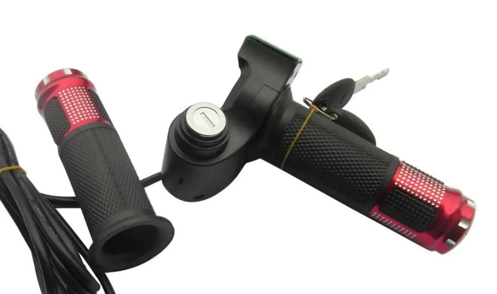 Electric vehicle handlebar replacement section in blue, red, silver or yellow colours with 5-core wiring