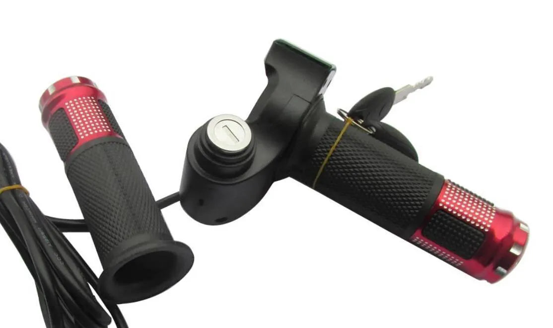 Electric vehicle handlebar replacement section in blue, red, silver or yellow colours with 5-core wiring