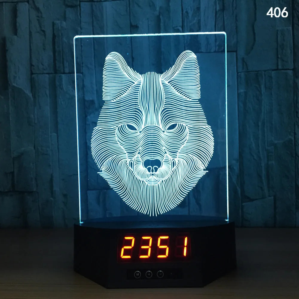 Blue dolphin 3D LED night light on a table with remote control