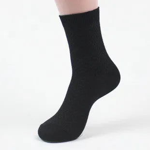 Men's bamboo fibre socks with small square pattern in five colour options