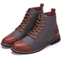 Leather motorcycle boots with belt buckle detailing in black colour
