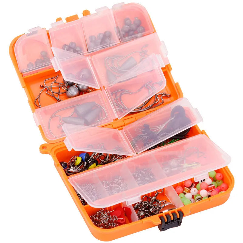 Weihe 257-piece fishing lure accessories set in ABS plastic tackle box for Texas, sea and rock fishing