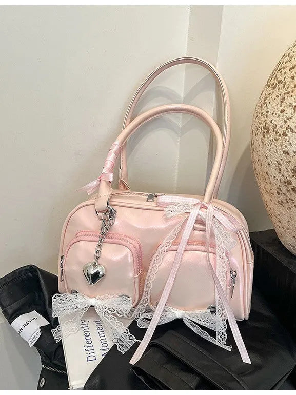Beige PU cross-body shoulder bag with double straps and square shape showing internal phone compartment
