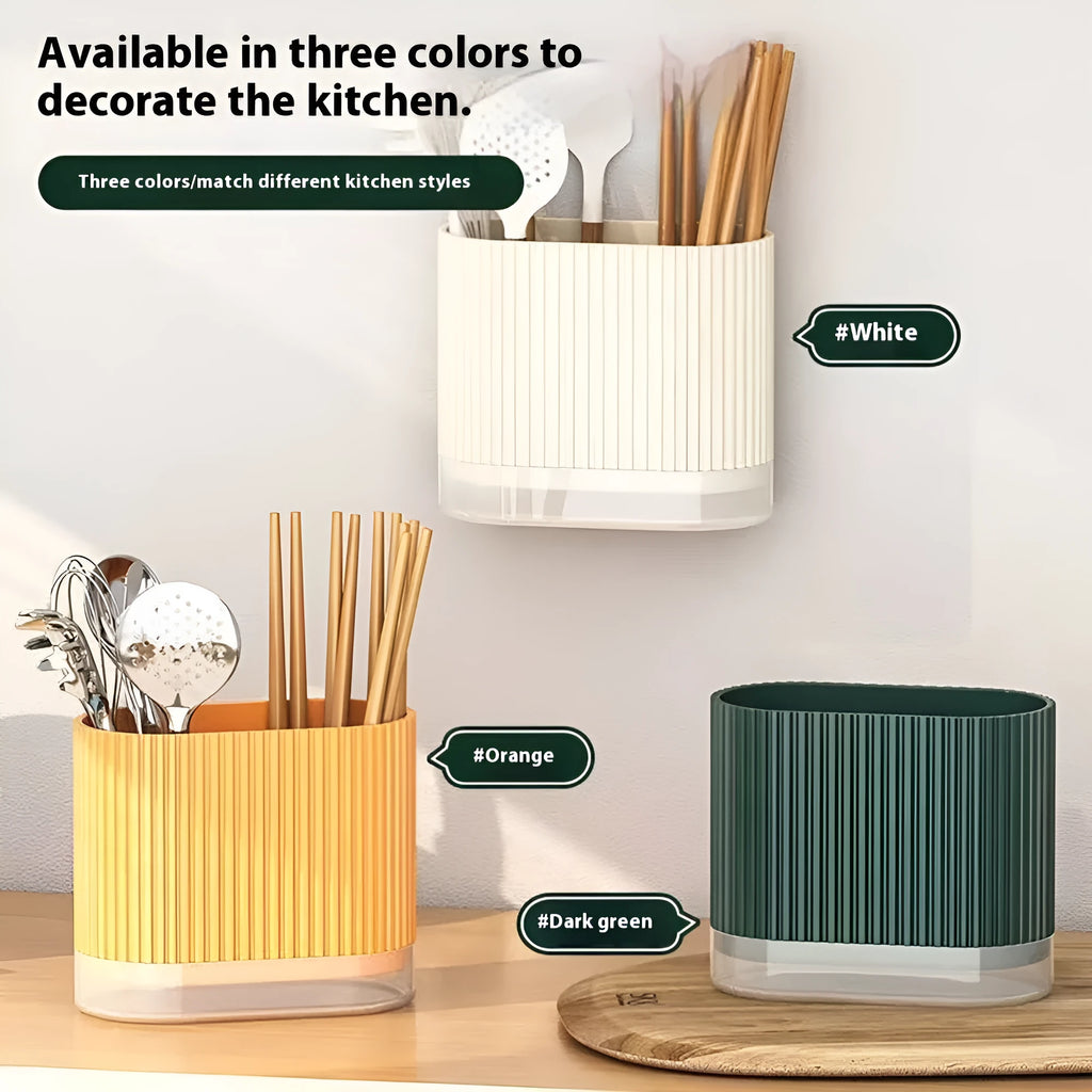 Plastic wall-mounted chopsticks cage kitchen utensil holder in modern style.