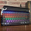 Black retro typewriter mechanical keyboard with Bluetooth and backlight