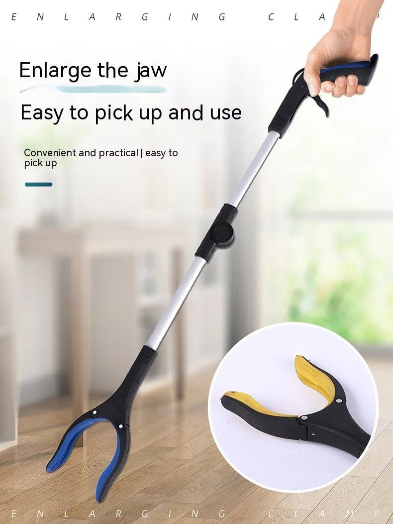 Foldable aluminium alloy garbage clamp extended to 80cm with magnetic sucker and coloured handle