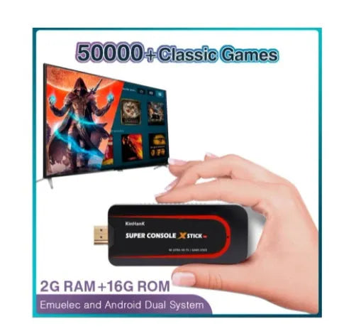 Super X 64-bit retro game console with HDMI port and dual-system operation