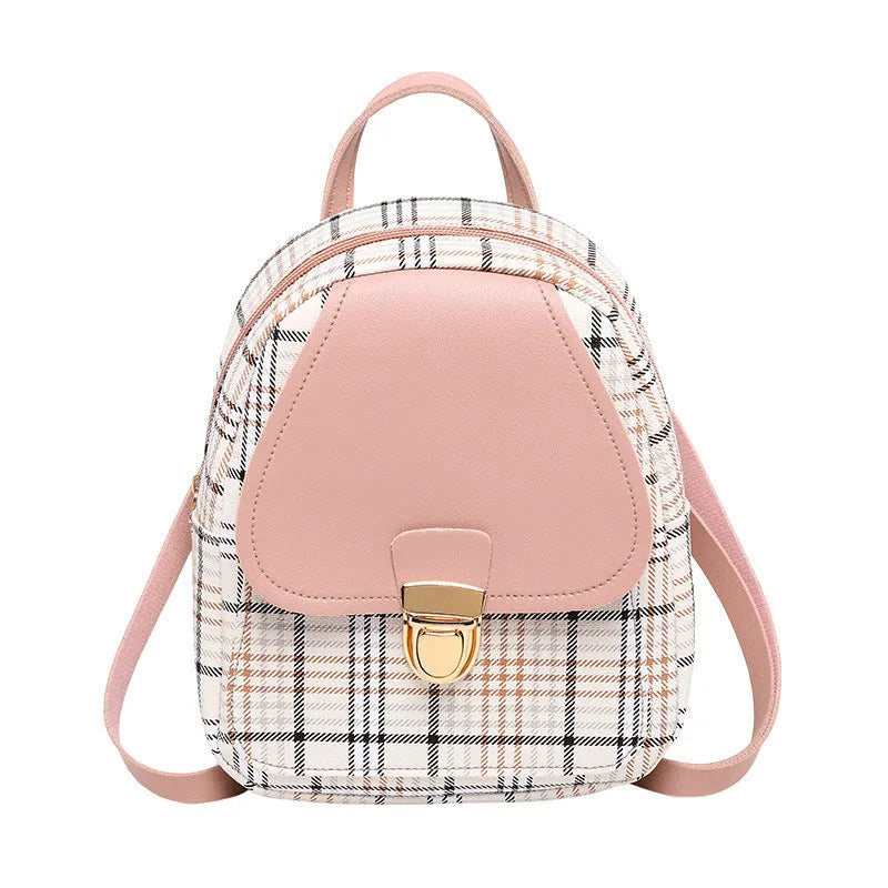 Diagonal shoulder phone bag in PU leather shown in one of five colours: black, blue, brown, pink, or red.