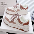 Children's platform sneakers with cross straps and thick rubber soles in beige colour