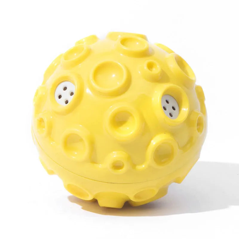 Coloured natural rubber dog toy ball with a bumpy texture for aggressive chewers and teeth cleaning