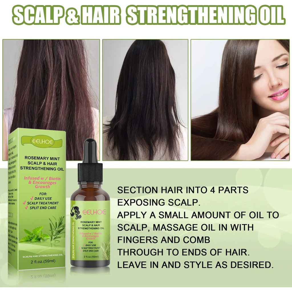59ml bottle of Rosemary Mint Hair Growth Fluid scalp treatment oil