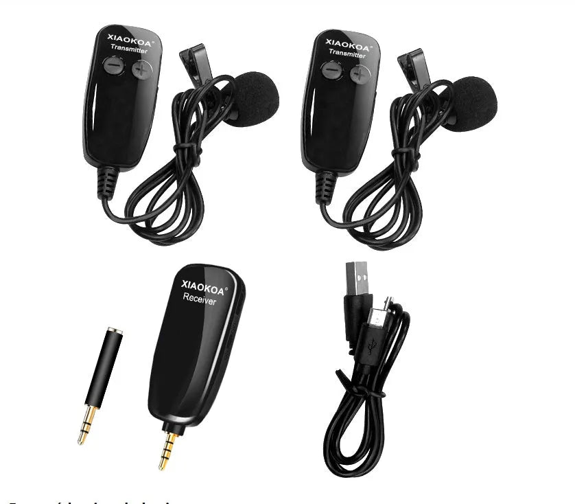 Black lavalier lapel microphone with 3.5mm jack plug for mobile phone voice recording