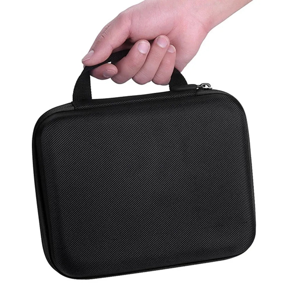 Red EVA essential oil storage bag with 30 compartments for 15ml bottles, shown with zipper open.
