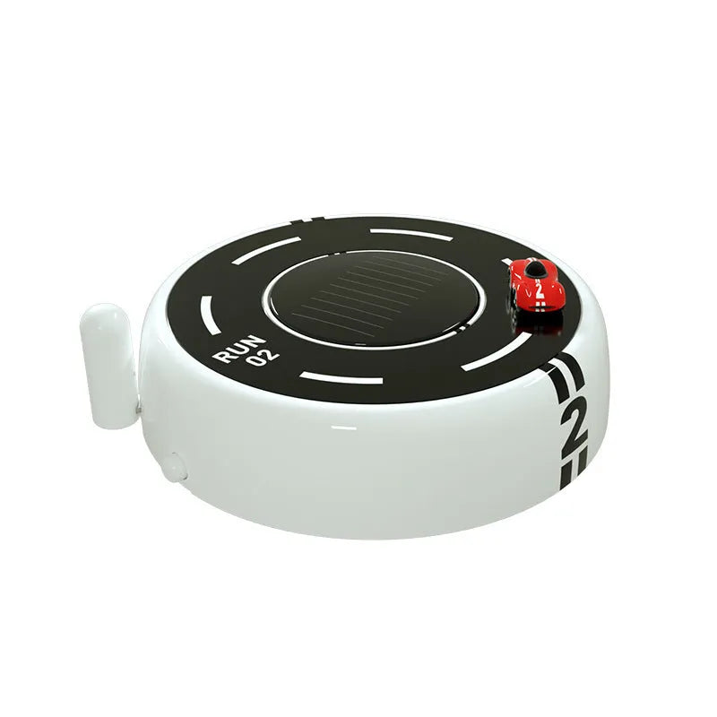 Round solar-powered car air freshener decoration in modern styling for vehicle interiors