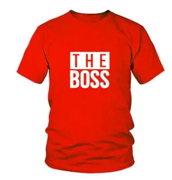 Man's loose fit round neck t-shirt with a graphic print, short sleeves, on a white background.