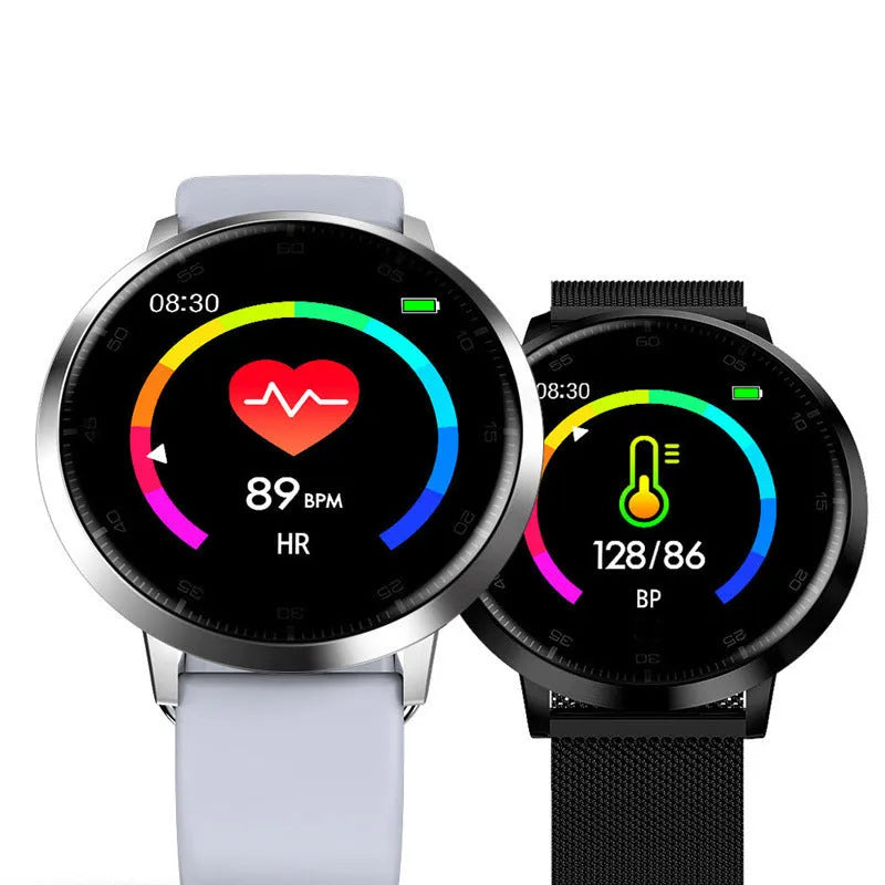 Ultra-thin zinc alloy health bracelet with 1.3-inch screen on silicone wrist strap