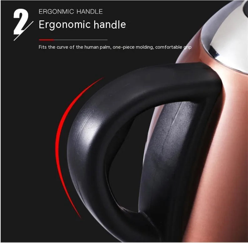 Stainless steel constant temperature kettle in gold colour with touch controls and 1 litre capacity