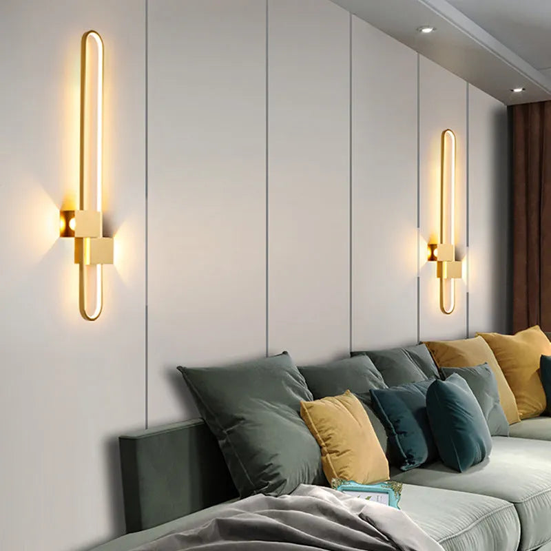 Round 60cm iron wall lamp in minimalist design with warm LED light