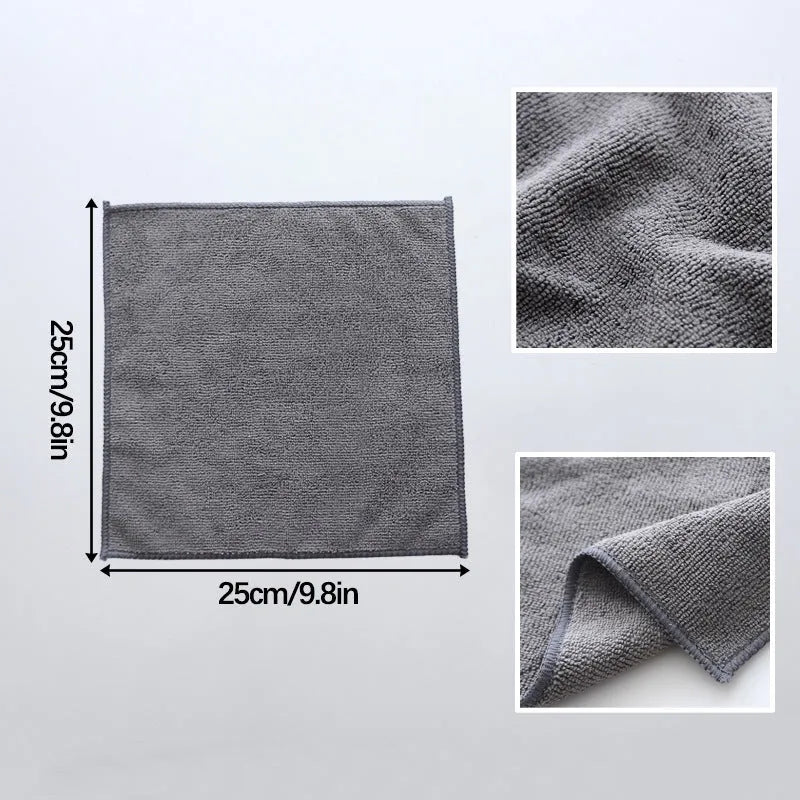 Grey square microfiber kitchen cleaning cloth for oilproof decontamination