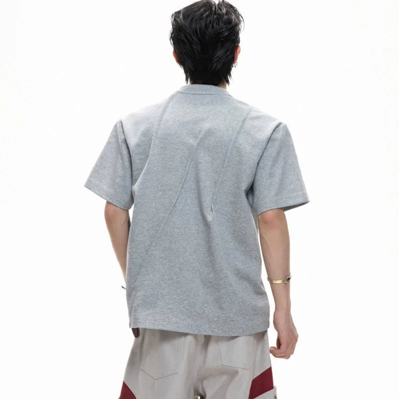 Men's cotton loose-fit T-shirt in black, round neck short sleeve design