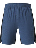 Men's five-point spandex shorts in forest green, showing casual styling and mid-waist design