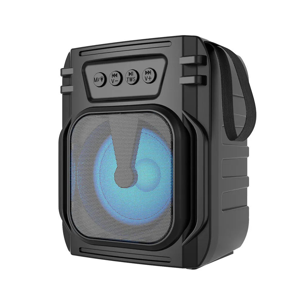 Portable Bluetooth speaker in 3107 colour with USB charging cable, dimensions 110x87x137mm