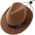 Small wool felt pet hat in monochrome colour with 15.5cm diameter for dogs and cats