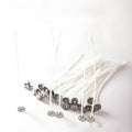 White cotton candle wicks for DIY candle making in three different lengths