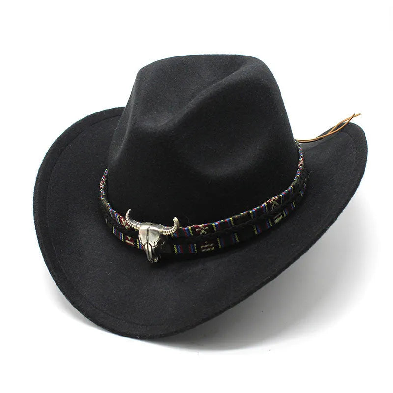Polyester Western cowboy hat with bell crown in multiple colour options on size display