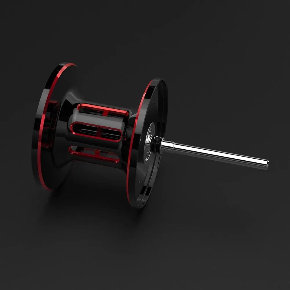 Drip wheel fishing reel with left or right hand retrieve option and included storage vessel