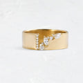 Gold electroplated zircon ring for women showing shining centre stone and metallic finish