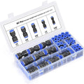 60-piece quick pneumatic push-in connector set with 1/4-inch and 1/2-inch thread sizes