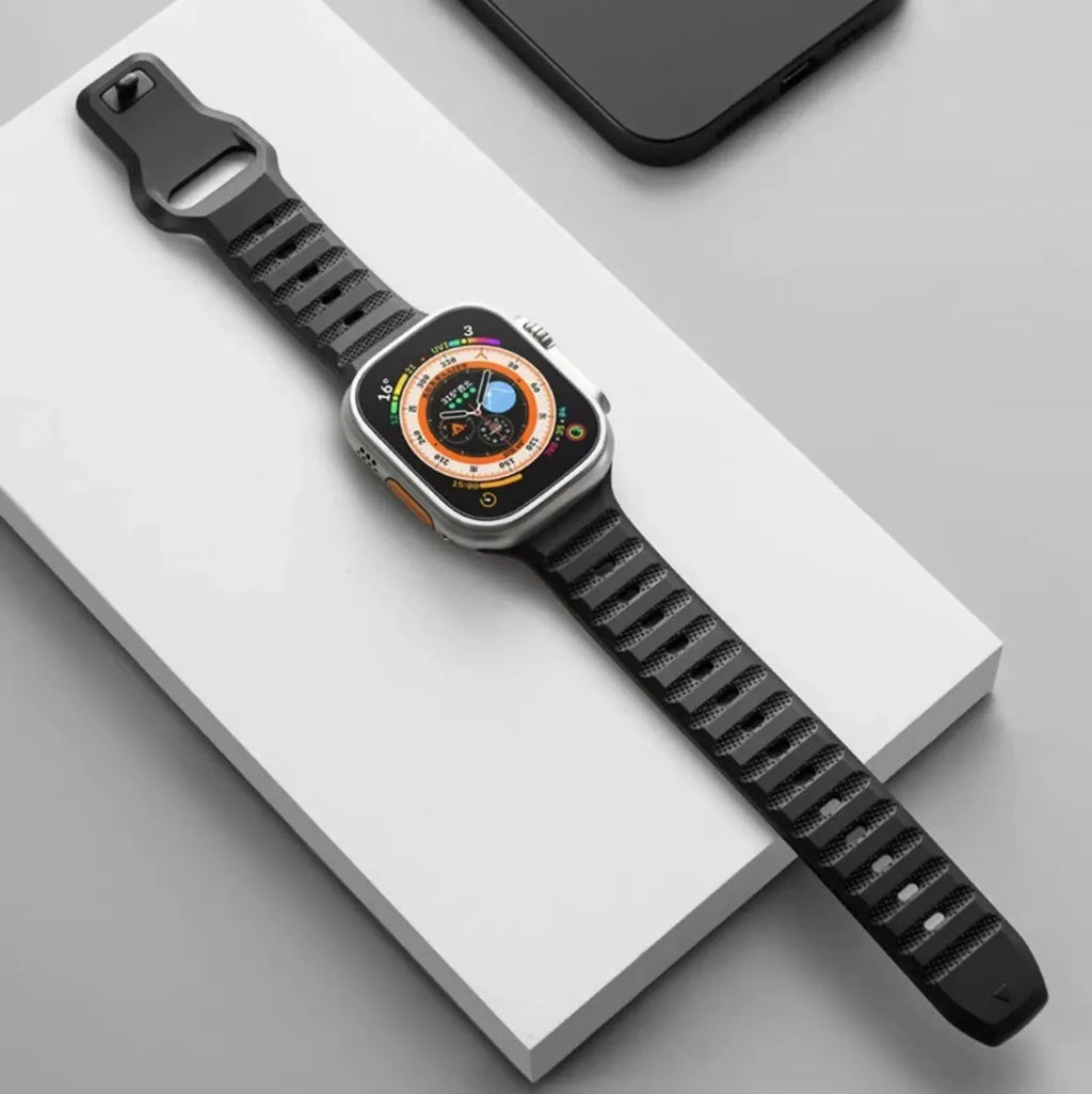 Fluoro rubber Apple Watch band in multiple colours with T buckle for Ultra and Series 1-8 models