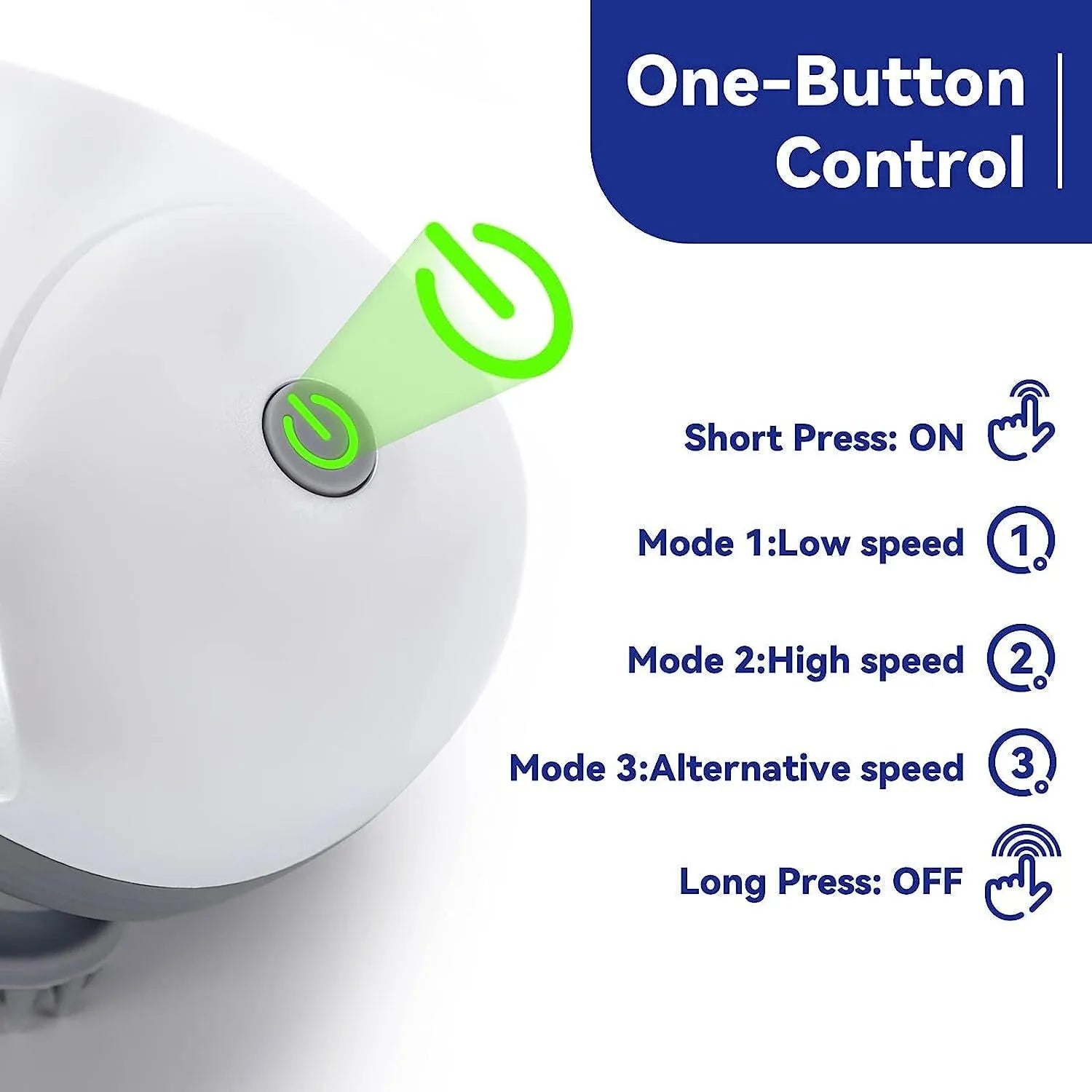 Blue handheld electric pet massager with four rotating heads for cats and dogs