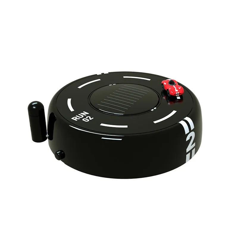 Round solar-powered car air freshener decoration in modern styling for vehicle interiors