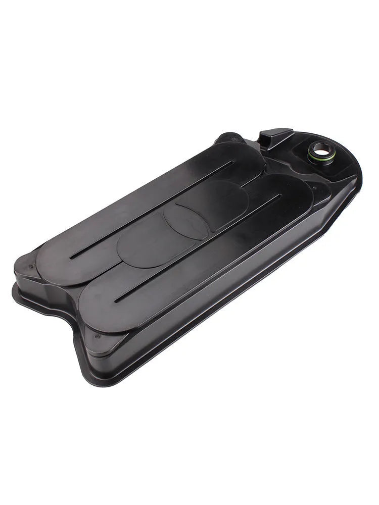 Black automotive crankcase ventilation filter for Ram 6.7L Cummins diesel engines