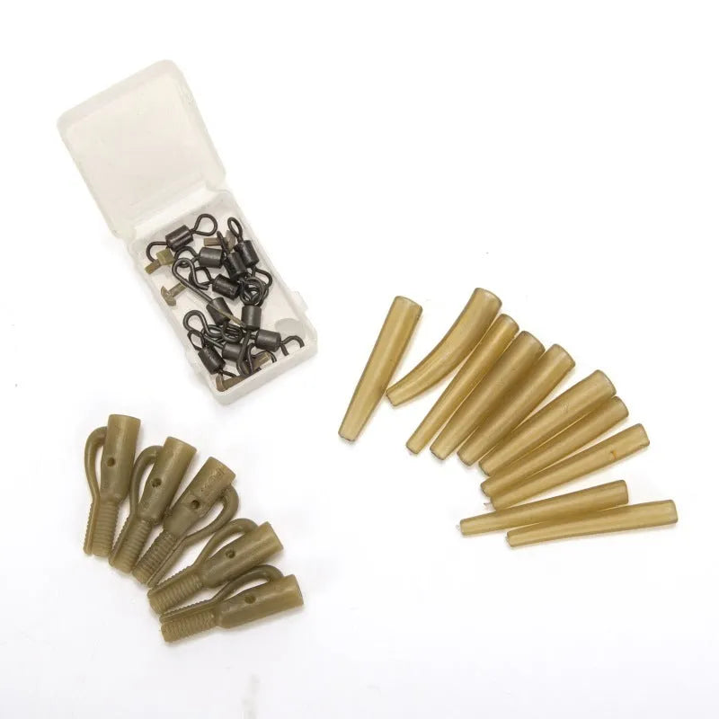30 piece European carp fishing accessory set with anti-winding pipes, threaded hoses, rotation components and screws